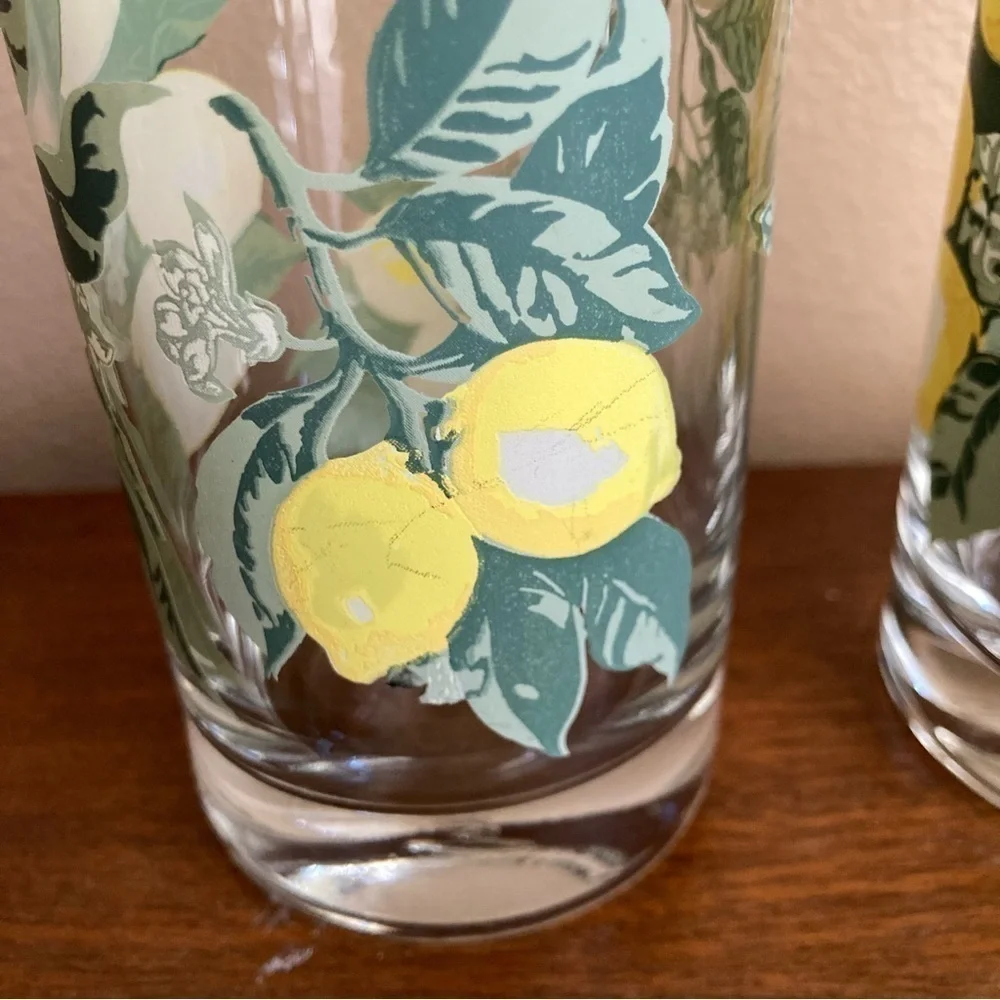 Vintage Royal Norfolk lemon bloom set of 4 glasses